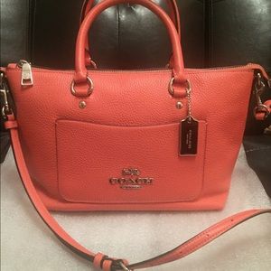 Coach Mini Emma Pebbled Leather Satchel